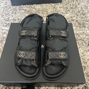 Chanel Dad sandals Black Caviar – LuxuryPromise